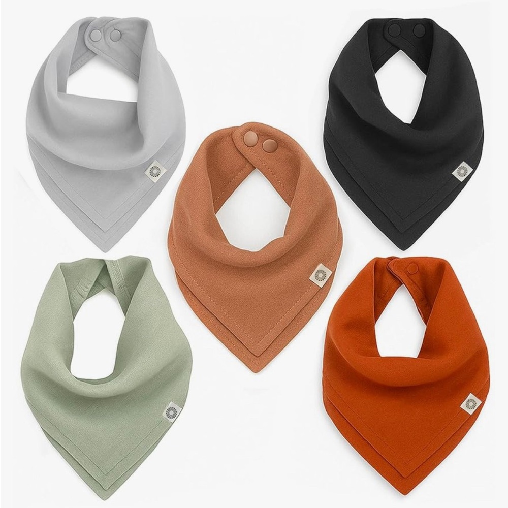 NWT INDI Organic Cotton Scarf Bib Set of 5